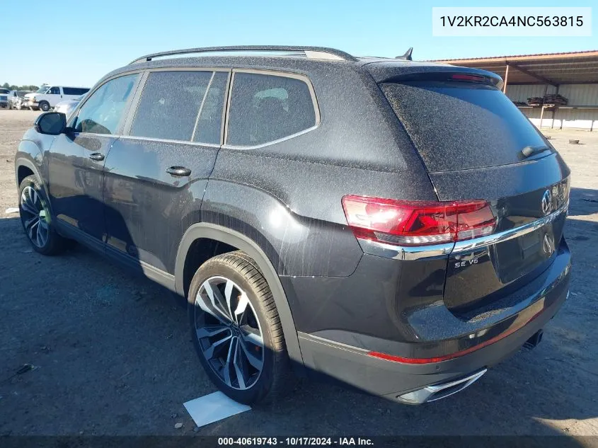 2022 Volkswagen Atlas 3.6L V6 Se W/Technology VIN: 1V2KR2CA4NC563815 Lot: 40619743