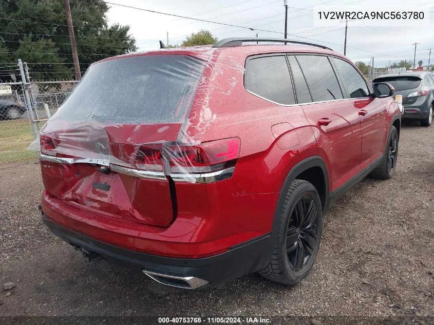 2022 Volkswagen Atlas 3.6L V6 Se W/Technology VIN: 1V2WR2CA9NC563780 Lot: 40753768