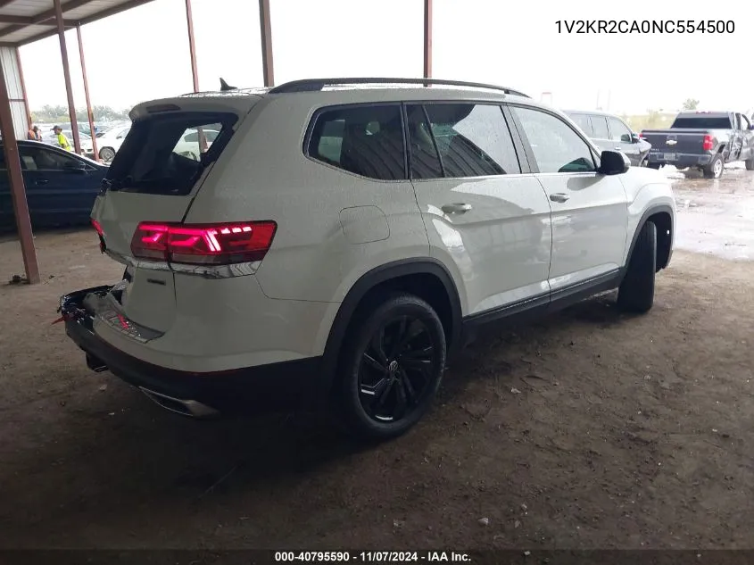 2022 Volkswagen Atlas 3.6L V6 Se W/Technology VIN: 1V2KR2CA0NC554500 Lot: 40795590