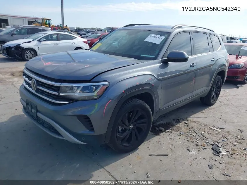 2022 Volkswagen Atlas 3.6L V6 Se W/Technology VIN: 1V2JR2CA5NC542340 Lot: 40858262