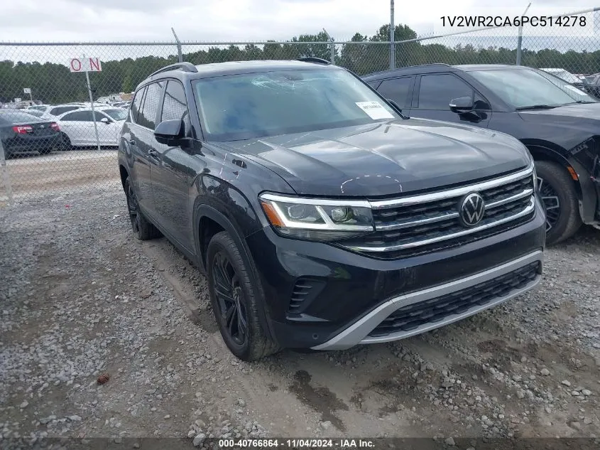 2023 Volkswagen Atlas 3.6L V6 Se W/Technology VIN: 1V2WR2CA6PC514278 Lot: 40766864