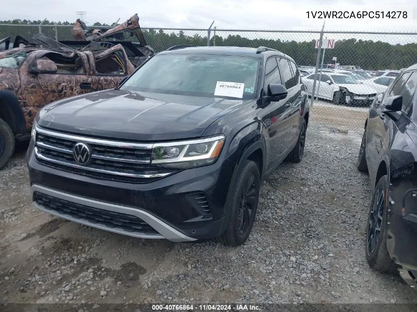 2023 Volkswagen Atlas 3.6L V6 Se W/Technology VIN: 1V2WR2CA6PC514278 Lot: 40766864