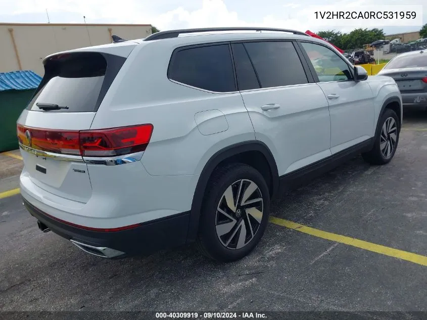 2024 Volkswagen Atlas 2.0T Se W/Technology VIN: 1V2HR2CA0RC531959 Lot: 40309919