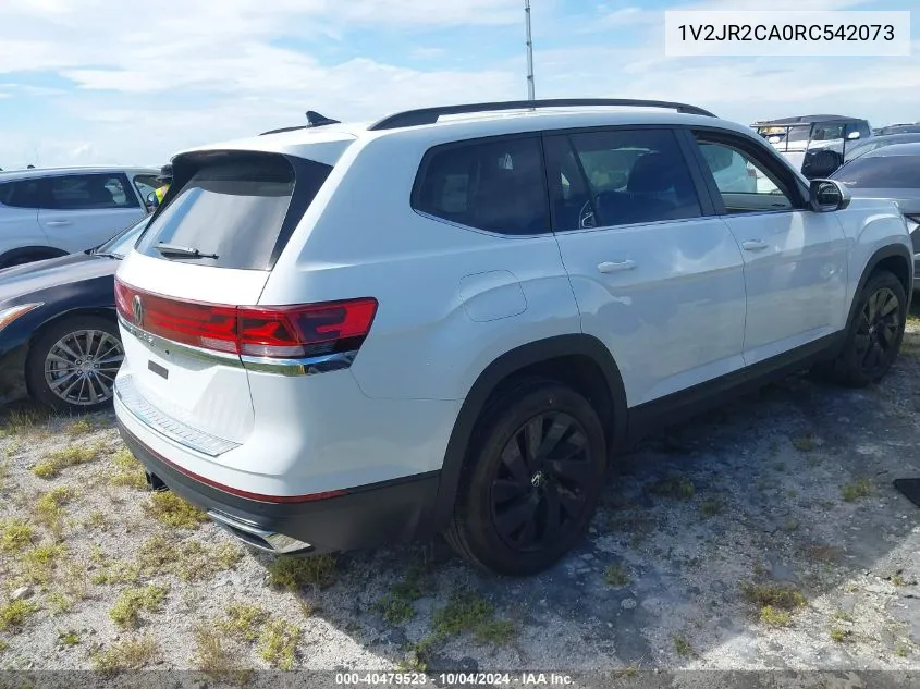 2024 Volkswagen Atlas 2.0T Se W/Technology VIN: 1V2JR2CA0RC542073 Lot: 40479523