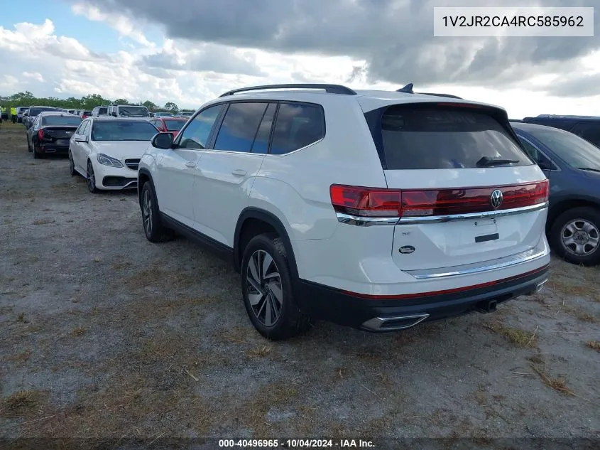 2024 Volkswagen Atlas 2.0T Se W/Technology VIN: 1V2JR2CA4RC585962 Lot: 40496965