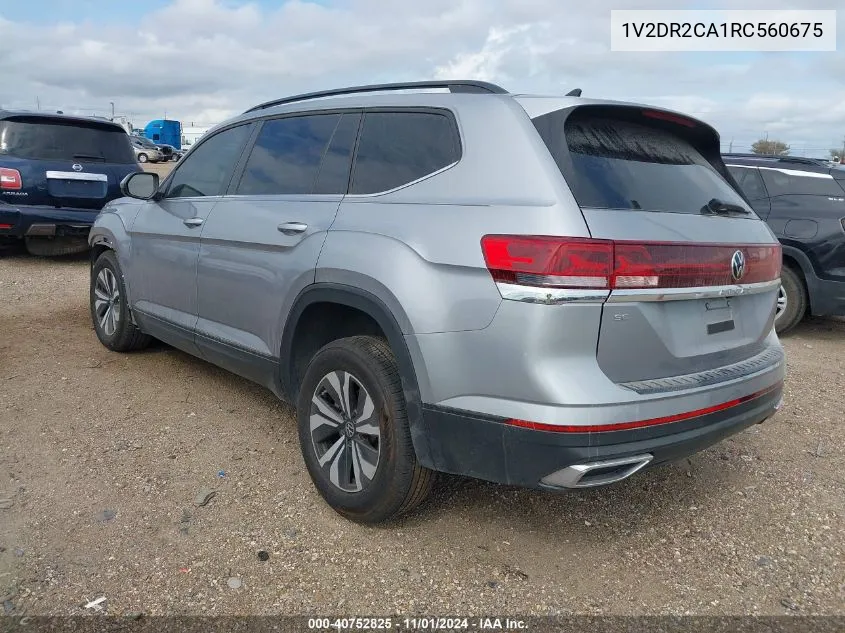 2024 Volkswagen Atlas 2.0T Se VIN: 1V2DR2CA1RC560675 Lot: 40752825