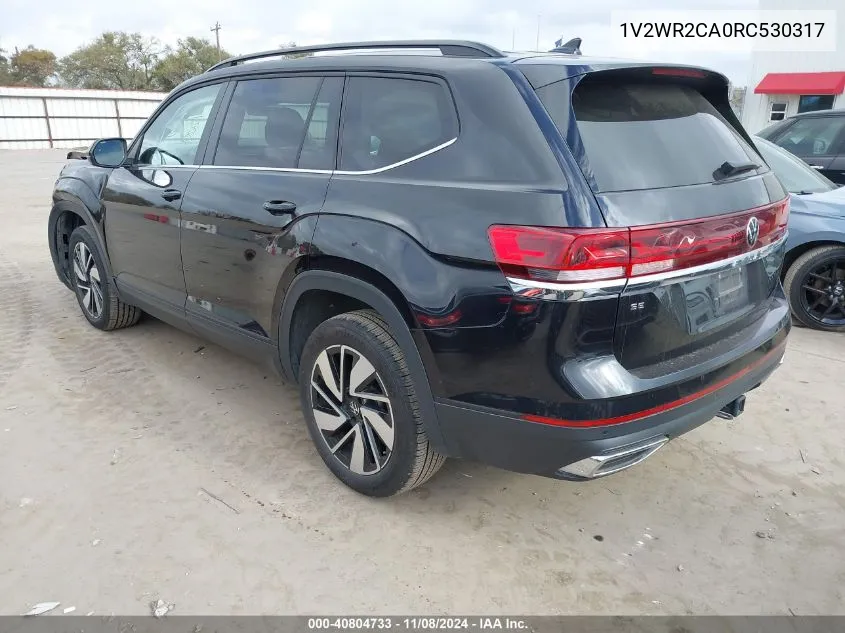 2024 Volkswagen Atlas 2.0T Se W/Technology VIN: 1V2WR2CA0RC530317 Lot: 40804733