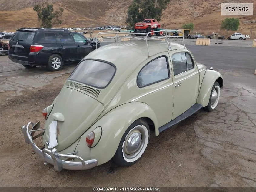 1963 Volkswagen Beetle VIN: 5051902 Lot: 40870918