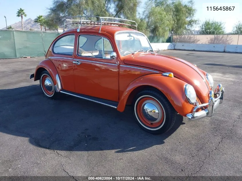 1965 Volkswagen Beetle VIN: 115645867 Lot: 40623004