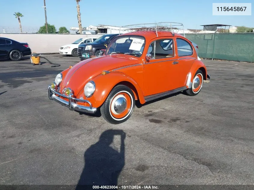 1965 Volkswagen Beetle VIN: 115645867 Lot: 40623004