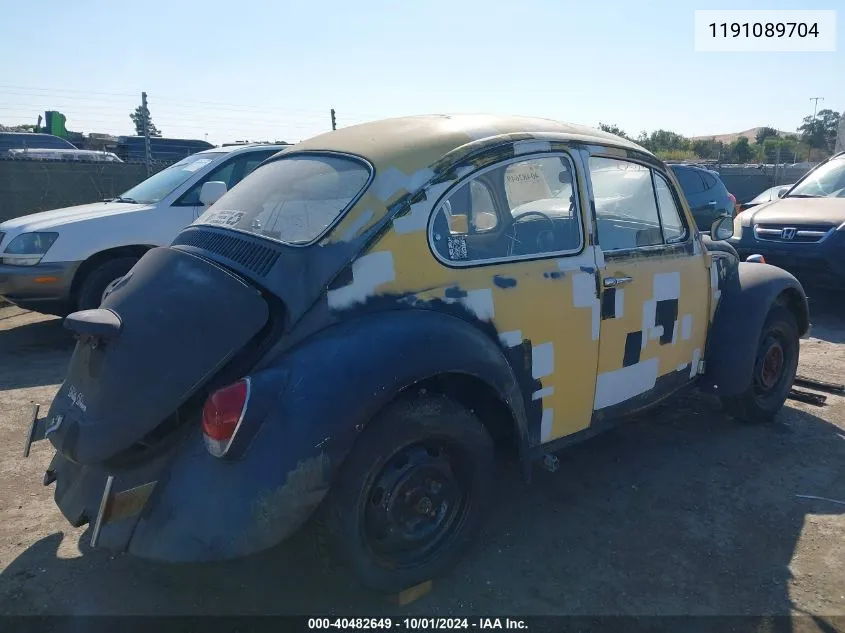 1969 Volkswagen Beetle VIN: 1191089704 Lot: 40482649