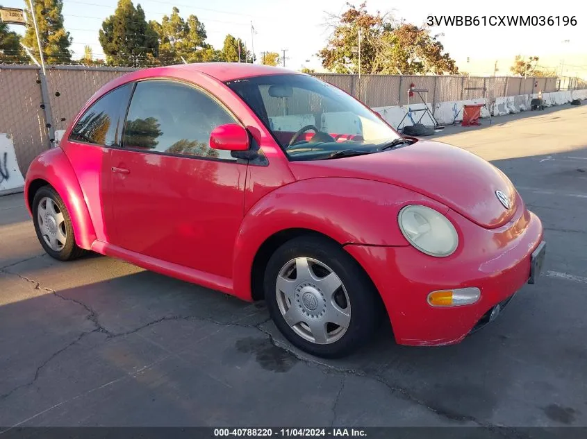 1998 Volkswagen New Beetle VIN: 3VWBB61CXWM036196 Lot: 40788220