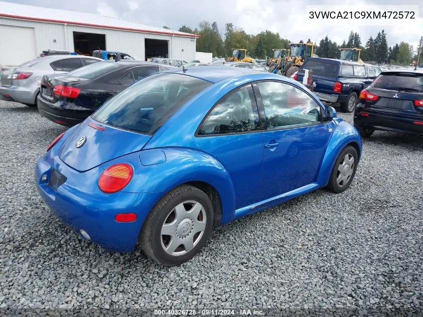 1999 Volkswagen New Beetle Gls VIN: 3VWCA21C9XM472572 Lot: 40326728