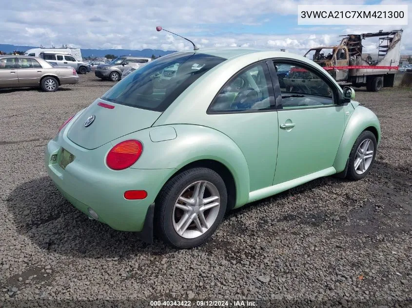 1999 Volkswagen New Beetle Gls VIN: 3VWCA21C7XM421300 Lot: 40343422