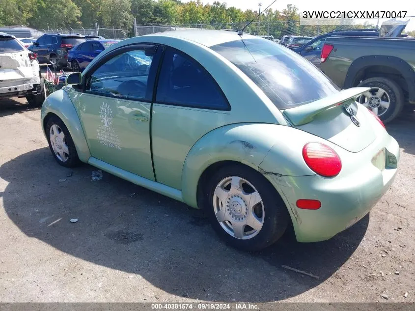 1999 Volkswagen New Beetle Gls VIN: 3VWCC21CXXM470047 Lot: 40381574