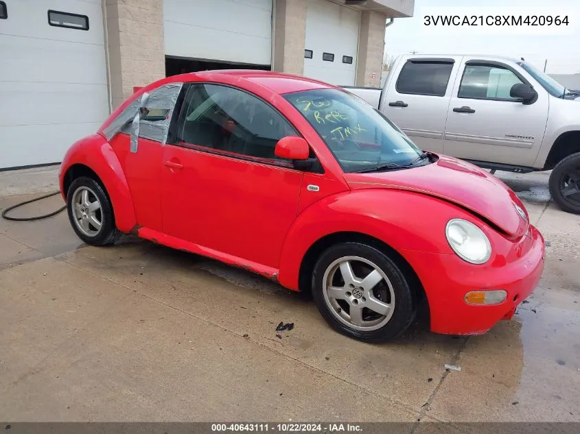 1999 Volkswagen New Beetle Gls VIN: 3VWCA21C8XM420964 Lot: 40643111