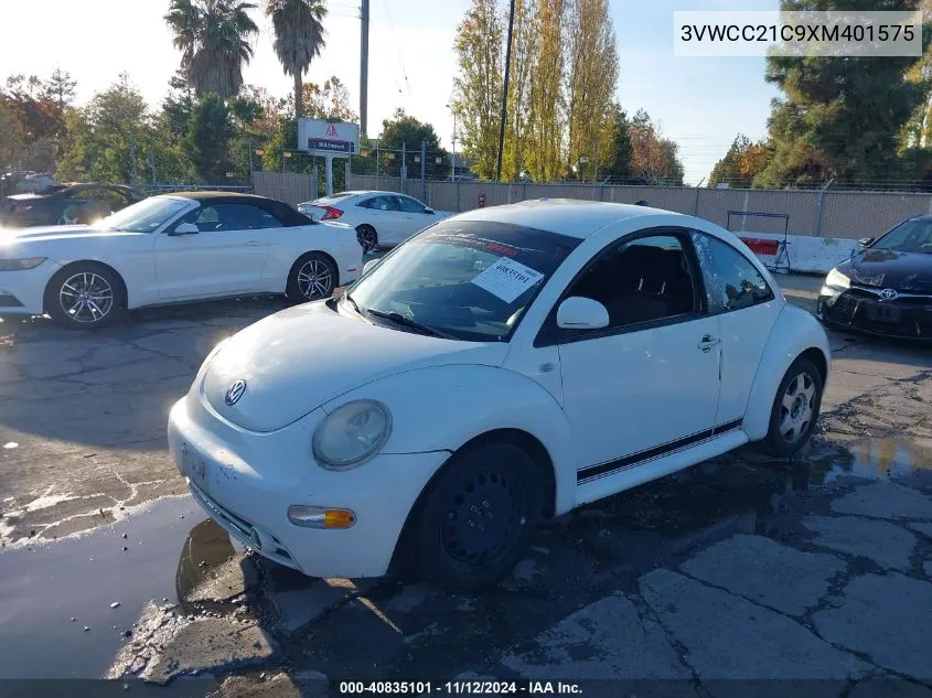 1999 Volkswagen New Beetle Gls VIN: 3VWCC21C9XM401575 Lot: 40835101