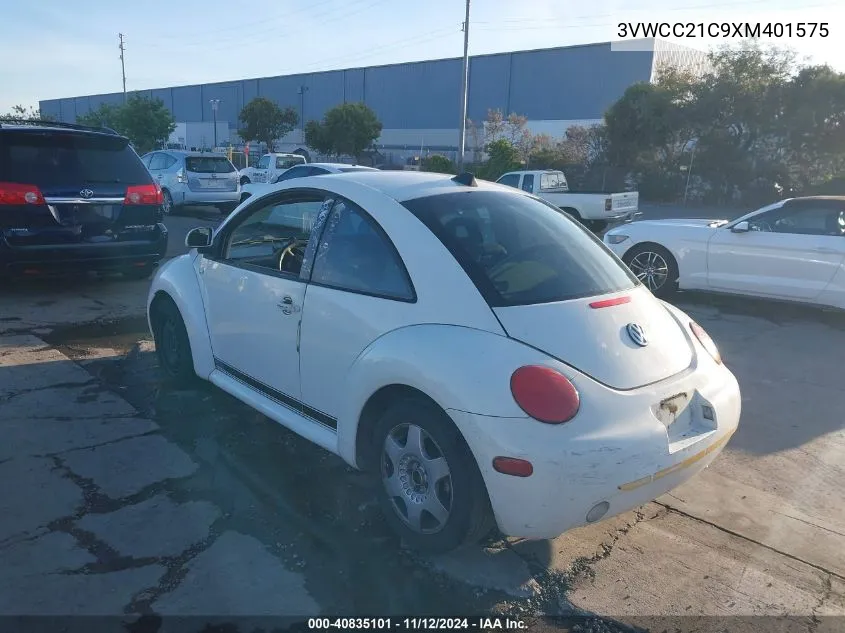 1999 Volkswagen New Beetle Gls VIN: 3VWCC21C9XM401575 Lot: 40835101