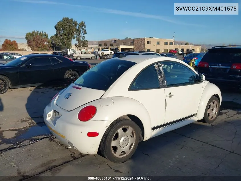 1999 Volkswagen New Beetle Gls VIN: 3VWCC21C9XM401575 Lot: 40835101