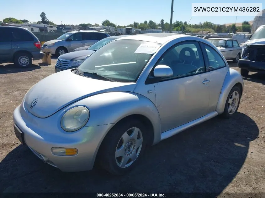 2000 Volkswagen New Beetle Gls VIN: 3VWCC21C2YM436282 Lot: 40252034