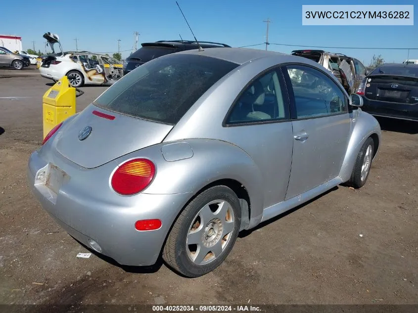 2000 Volkswagen New Beetle Gls VIN: 3VWCC21C2YM436282 Lot: 40252034