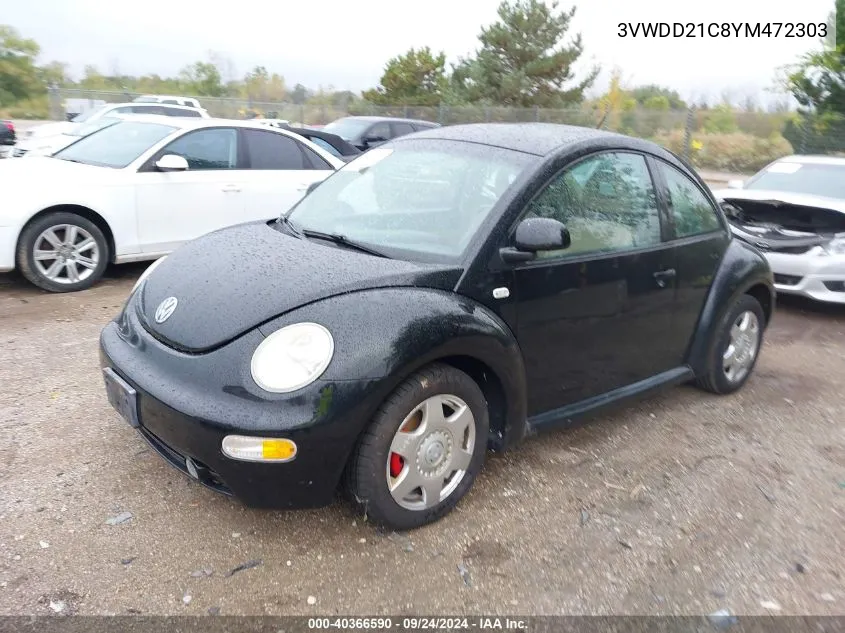 3VWDD21C8YM472303 2000 Volkswagen New Beetle Glx