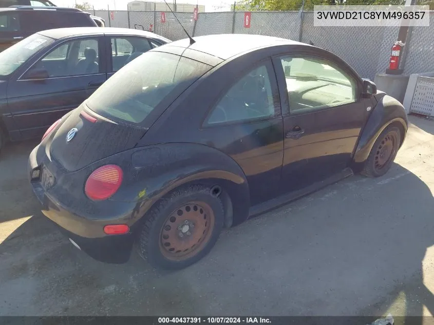 2000 Volkswagen New Beetle Glx VIN: 3VWDD21C8YM496357 Lot: 40437391