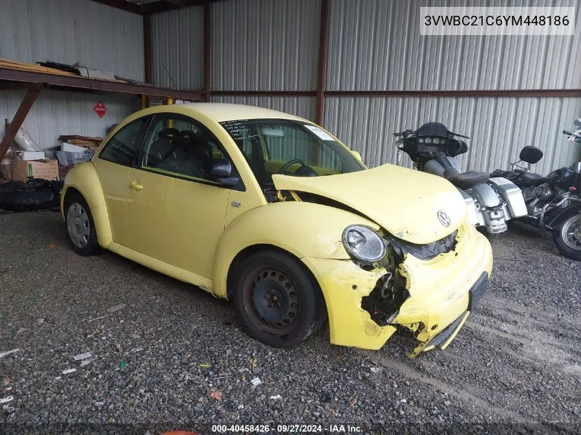 2000 Volkswagen New Beetle Gl VIN: 3VWBC21C6YM448186 Lot: 40458426