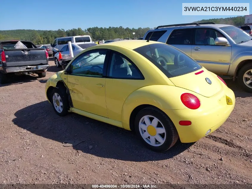 2000 Volkswagen New Beetle Gls VIN: 3VWCA21C3YM440234 Lot: 40496004