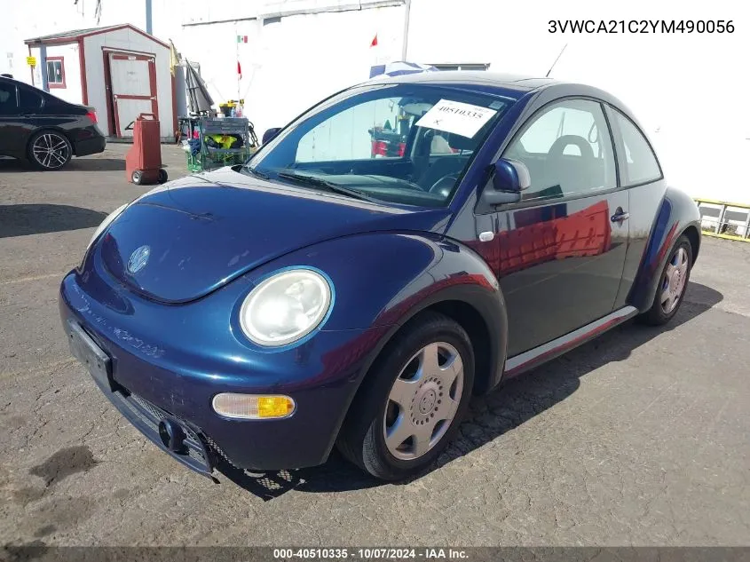 2000 Volkswagen New Beetle Gls VIN: 3VWCA21C2YM490056 Lot: 40510335