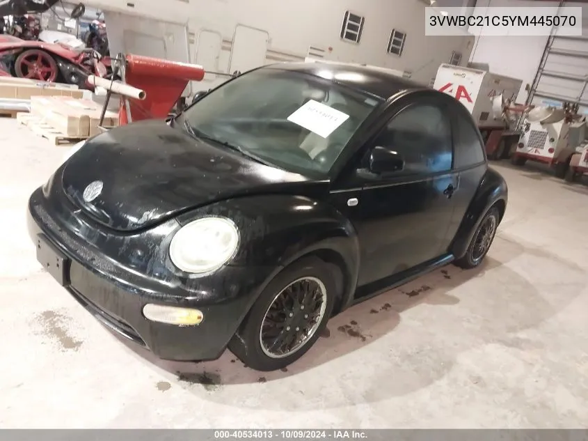 2000 Volkswagen New Beetle Gl VIN: 3VWBC21C5YM445070 Lot: 40534013