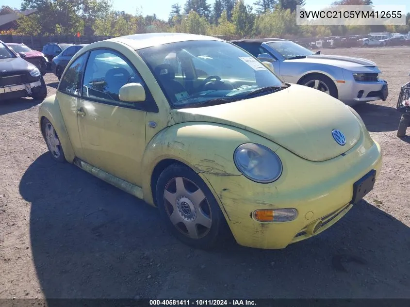 2000 Volkswagen New Beetle Gls VIN: 3VWCC21C5YM412655 Lot: 40581411