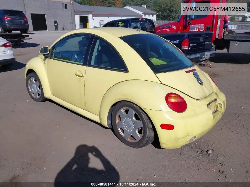 2000 Volkswagen New Beetle Gls VIN: 3VWCC21C5YM412655 Lot: 40581411