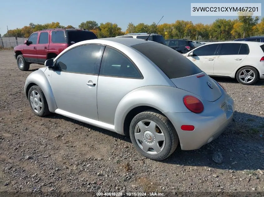 2000 Volkswagen New Beetle Gls VIN: 3VWCC21CXYM467201 Lot: 40610228