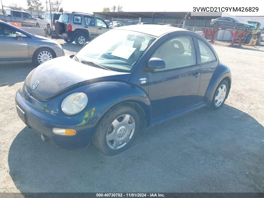 2000 Volkswagen New Beetle Gls 1.8L Turbo VIN: 3VWCD21C9YM426829 Lot: 40730782