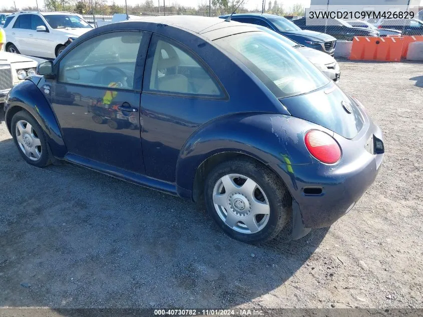 2000 Volkswagen New Beetle Gls 1.8L Turbo VIN: 3VWCD21C9YM426829 Lot: 40730782