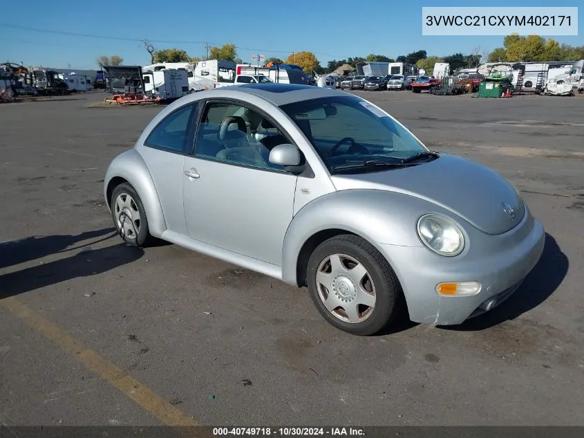 2000 Volkswagen New Beetle Gls VIN: 3VWCC21CXYM402171 Lot: 40749718