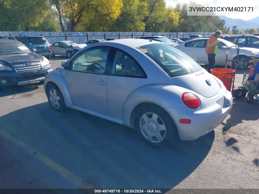 2000 Volkswagen New Beetle Gls VIN: 3VWCC21CXYM402171 Lot: 40749718