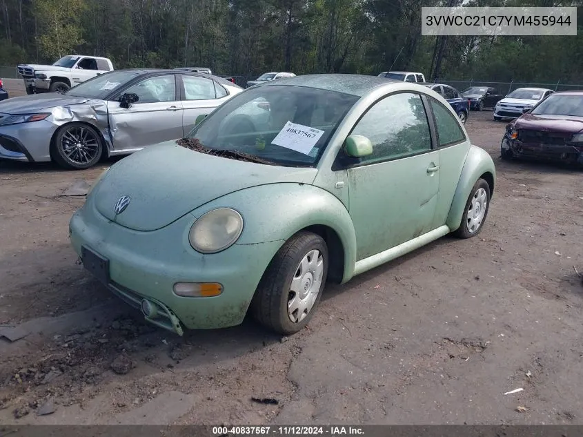 2000 Volkswagen New Beetle Gls VIN: 3VWCC21C7YM455944 Lot: 40837567