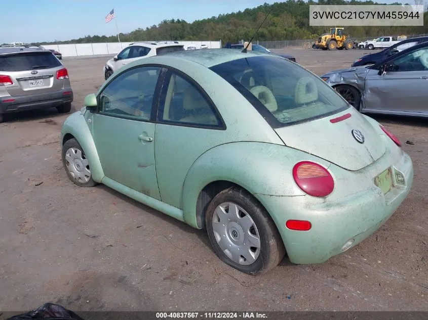 2000 Volkswagen New Beetle Gls VIN: 3VWCC21C7YM455944 Lot: 40837567