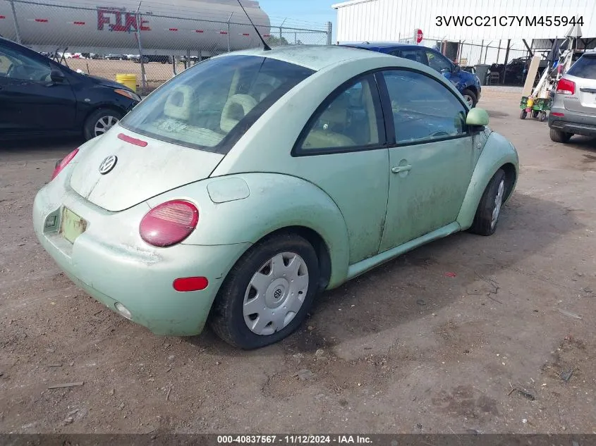 2000 Volkswagen New Beetle Gls VIN: 3VWCC21C7YM455944 Lot: 40837567