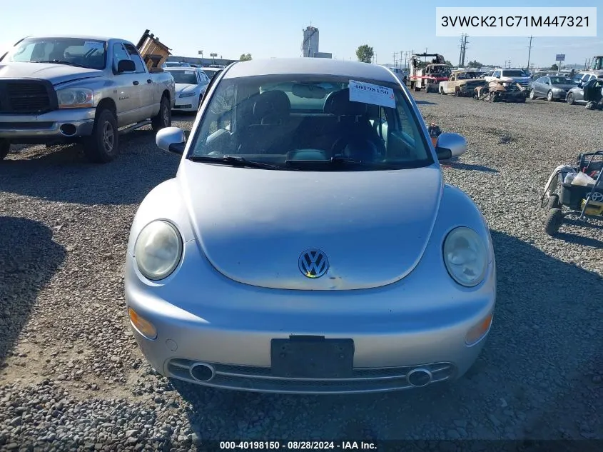 2001 Volkswagen New Beetle Gls VIN: 3VWCK21C71M447321 Lot: 40198150