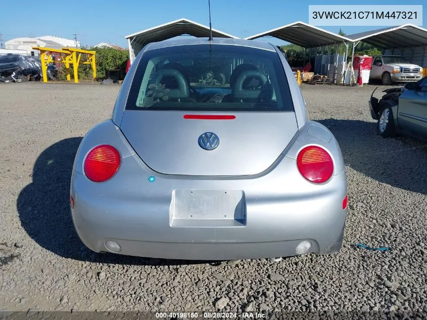 2001 Volkswagen New Beetle Gls VIN: 3VWCK21C71M447321 Lot: 40198150