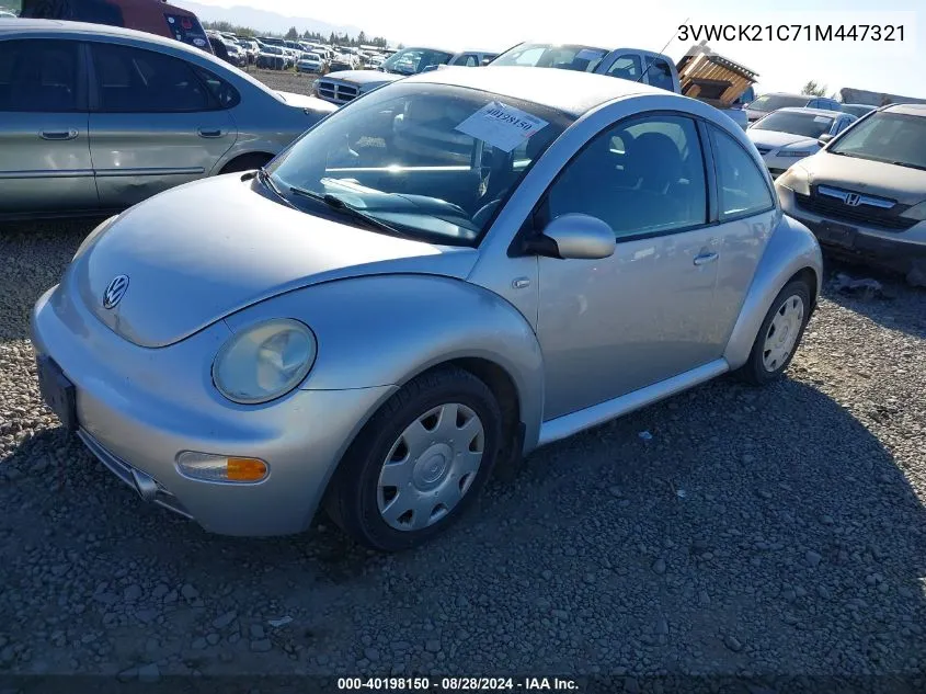 2001 Volkswagen New Beetle Gls VIN: 3VWCK21C71M447321 Lot: 40198150