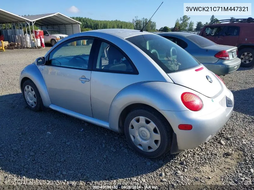 2001 Volkswagen New Beetle Gls VIN: 3VWCK21C71M447321 Lot: 40198150