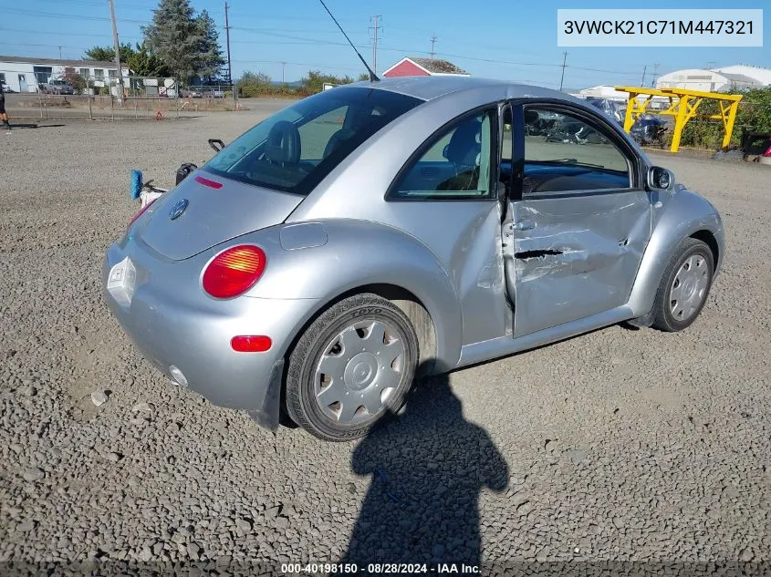 2001 Volkswagen New Beetle Gls VIN: 3VWCK21C71M447321 Lot: 40198150