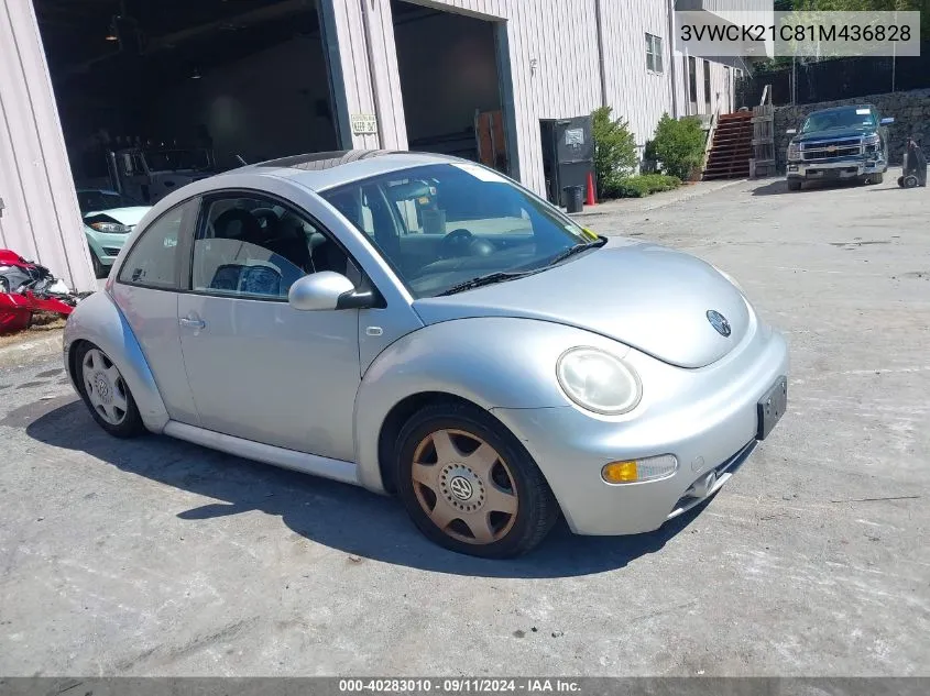 2001 Volkswagen New Beetle Gls VIN: 3VWCK21C81M436828 Lot: 40283010