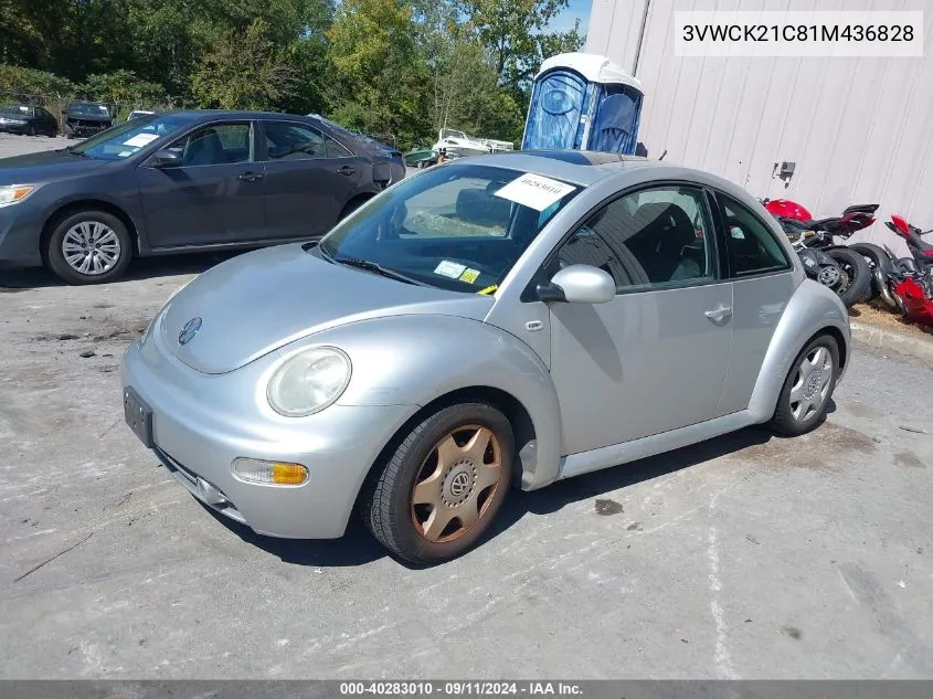 3VWCK21C81M436828 2001 Volkswagen New Beetle Gls