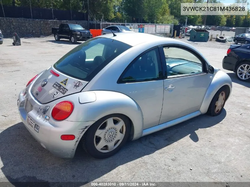 3VWCK21C81M436828 2001 Volkswagen New Beetle Gls