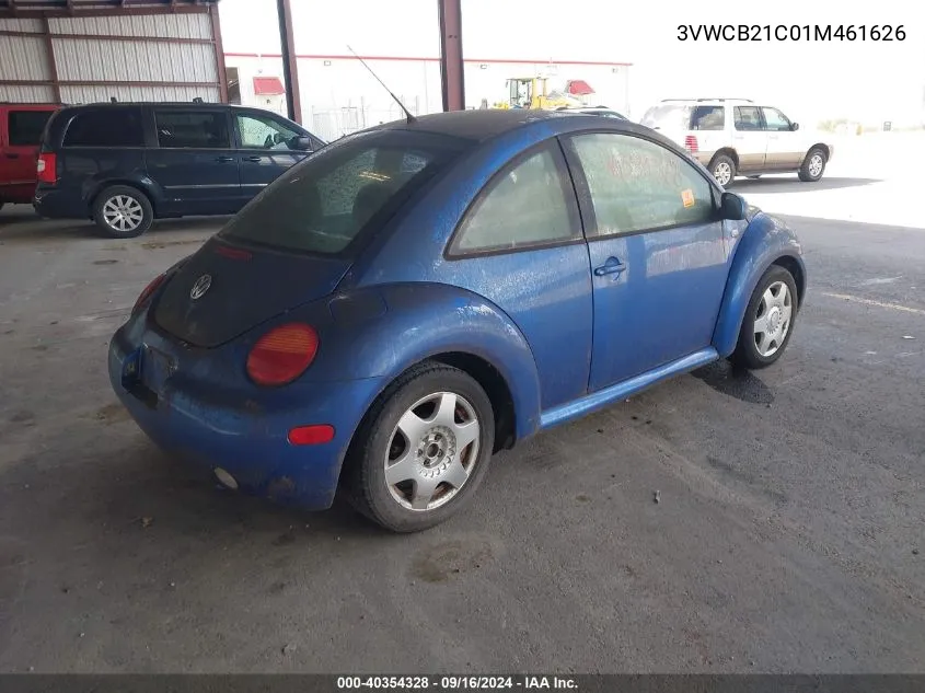 2001 Volkswagen New Beetle Gls VIN: 3VWCB21C01M461626 Lot: 40354328